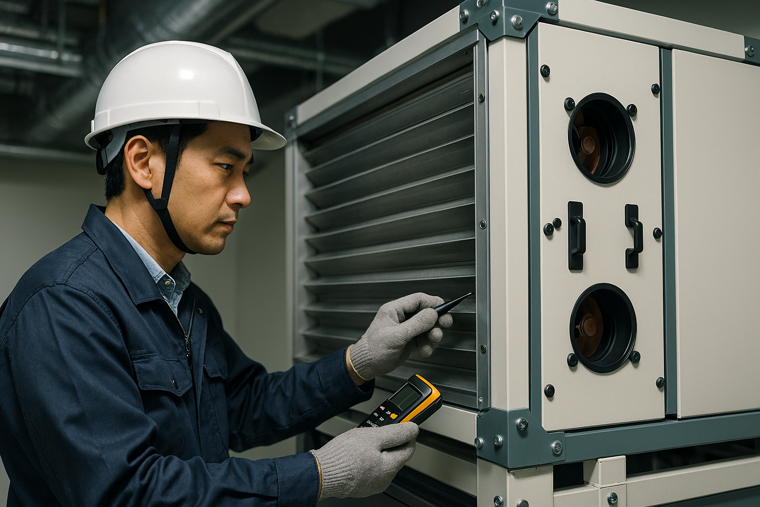 試運転調整（空調機前）